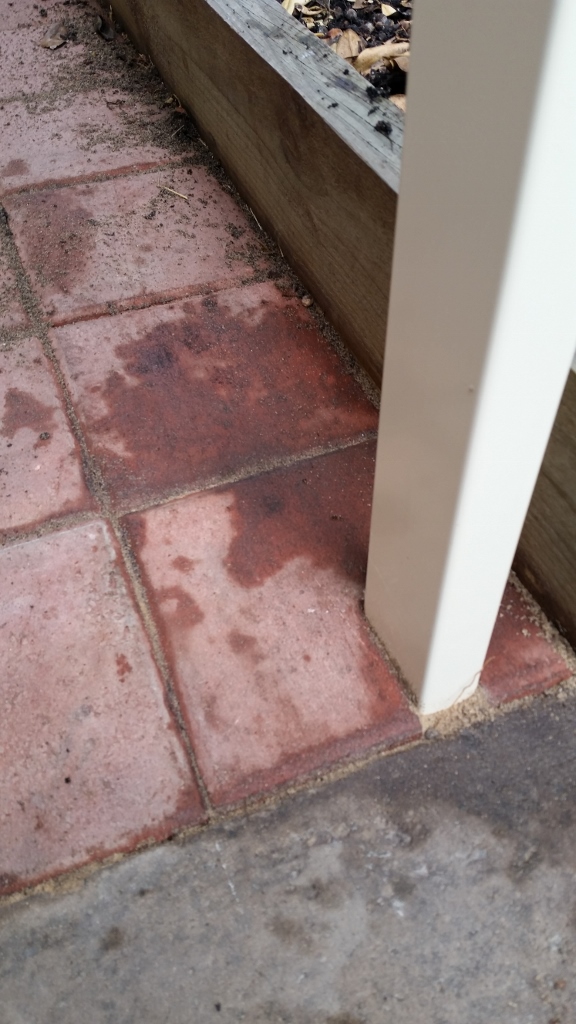 Replaced rusted patio post
